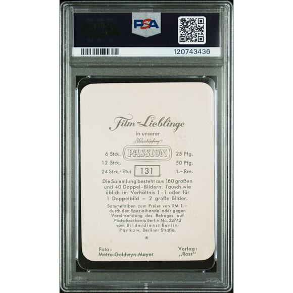 1937 Garbaty Clark Gable PSA 4 Film Lieblinge Card #131 Gone With the Wind - Picture 3 of 4